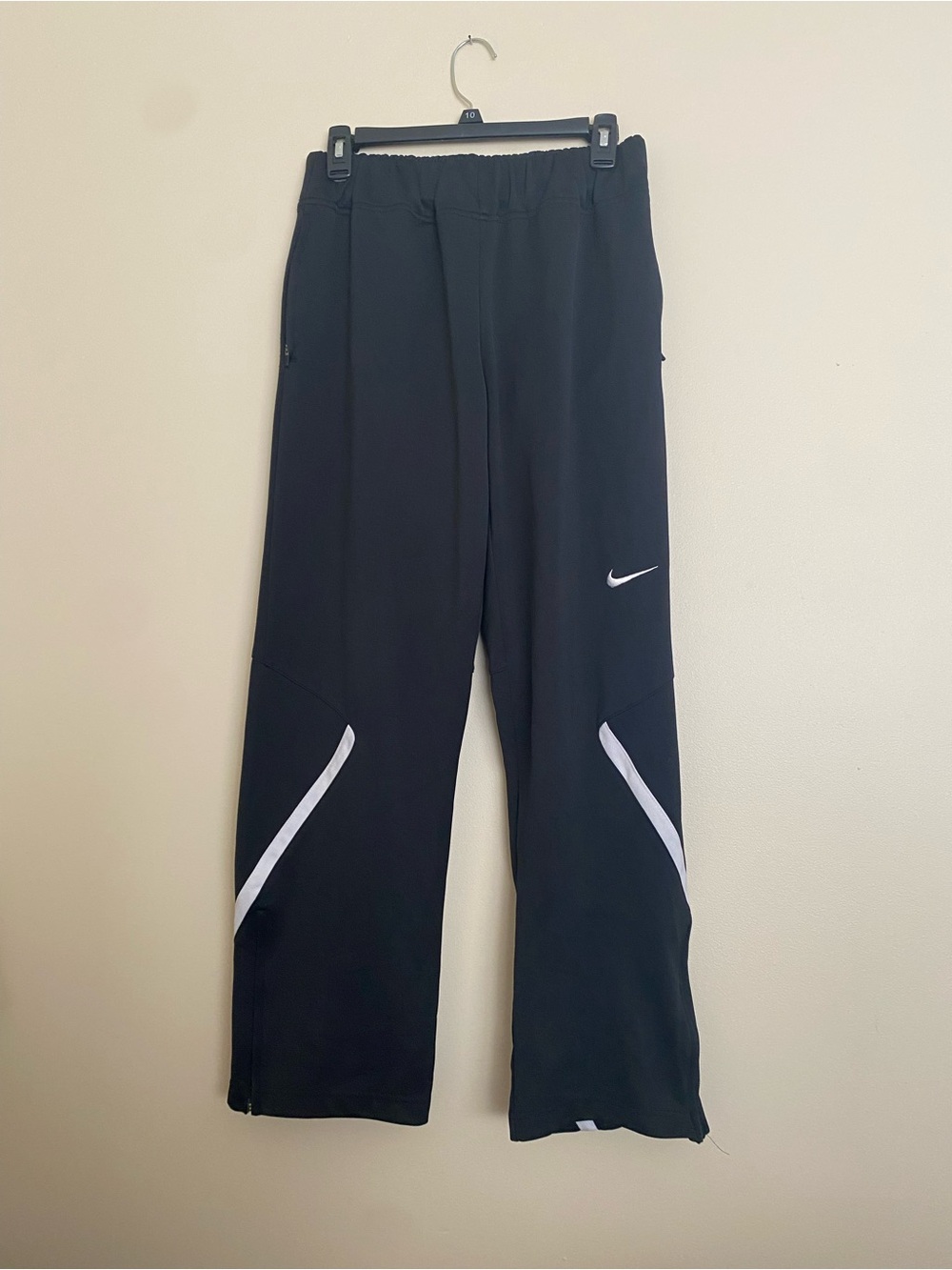 Nike Black Track Pants with White Accents